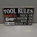 2 x Robert Art Garage Tool Rule Tin Metal Wall Decoration, Original Design Thick Tinplate Tool Rules Wall Art Sign for Garage
