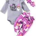 HINTINA Preemie Newborn Infant Baby Girl 1st First Halloween Outfits (6-12 Months, Grey)