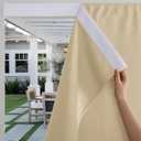 RYB HOME Patio Self Adhesive Outdoor Curtains - Waterproof & Windproof Panels with Back Tab Bottom for Pergola Balcony, UV Blocking Shades for Pool Cabana, W52 x L108 inches, Biscotti Beige, 2 Panels