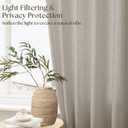 Linen Curtains Short with Rod 36 Inch Length Farmhouse Boho Small Window Curtains Semi Sheer for Bathroom Basement Burlywood Birch 2 Panels Set