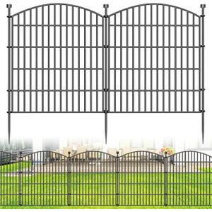 15 Panels Decorative Garden Fence - 32 in (H) x 35.4 ft (L) No Dig Dog Fence Outdoor for Yard, Rustproof Tall Garden Fencecing Panels, Animal Barrier Suitable for Yard Border, Patio, and Outdoor Use
