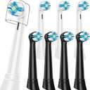 8 Pcs IO Replacement Heads Compatible with Oral B iO 2/3/4/5/6/7/8/9/10/Deep Clean Electric Toothbrush, Brush Heads Compatible with IO for Teeth Clean (Black/White)