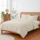 SlumberWell Oversized King Duvet Cover Set, 3 Piece 100% Cotton Extra Large Bedding with Zipper Closure, Soft Breathable Duvet Cover 120x98 Inches with 2 Pillowcases, Ivory Solid