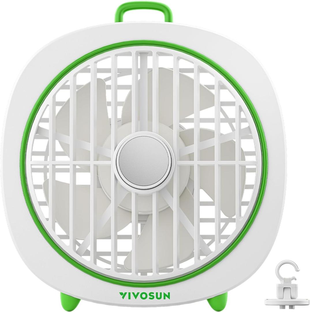 VIVOSUN AeroWave D4, 4 Grow Tent Clip Fan with Detachable Hook, 3-Speed Strong & Quiet Airflow, Adjustable Airflow Angle for Hydroponics, Circulation & Cooling, White, 1-Pack