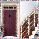 Wavwavw 59 Inches 4th of July Patriotic Garland Lighted Red White Blue Memorial Day Garland Artificial Star and Berry Lights Battery Operated 250th Anniversary Decor for Home Mantle Fireplace Table