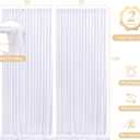 10ft White Backdrop Curtains with Lights String for Wedding Polyester Photo Backdrop Drapes Wrinkle Free White Curtains Backdrop for Birthday Parties Reception Baby Shower Ceremony-5 x 10ft x 2P