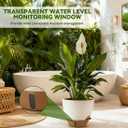 8/9/10 Inch Large Self Watering Pots, Plastic Flower Pots with Multi Mesh Drainage Holes and Water Level Indicator & Deep Reservoir for Indoor Outdoor Garden Plants and Flowers (White)