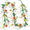 Winlyn 5.9 Ft Artificial Easter Egg Garland Spring Flower and Egg Garland with Pip Berry Hanging Decoration for Easter Home Mantel Shelf Table Runner Centerpiece Spring Wreaths Kitchen Cabinet Dcor