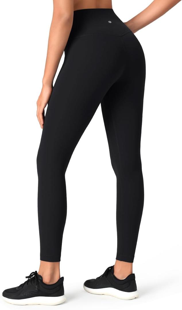 HeyNuts Workout Pro Leggings, High Waisted Compression Gym Tummy Control Athletic Yoga Pants (Large, Black)