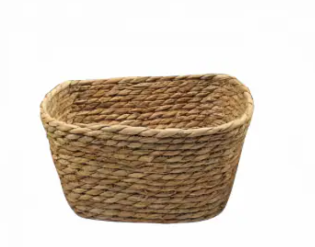 HD Medium Rectangle Hyacinth Braided Baskets, Natural, Set Of 3