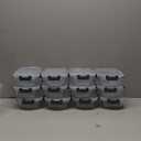 12 Pack 22oz Glass Meal Prep Containers, Food Storage Containers with Lids, Air-Tight, Leak-Resistant, Freezer to Microwave Safe - Grey Set