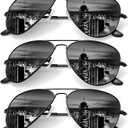 KALIYADI Classic Aviator Sunglasses for Men Women Driving Sun glasses Polarized Lens UV Blocking (2 Pack) 58mm