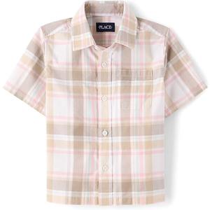The Children's Place boys Short Sleeve Button Up Shirt, Size 4 XS