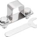 uxcell U Shape Square Tube Clamp, 20x30mm U Shaped Bracket 304 Stainless Steel Square Strap Clamp with Bolt Plate Nuts and Wrench for Pipes Door Closed Bar Holder Railings