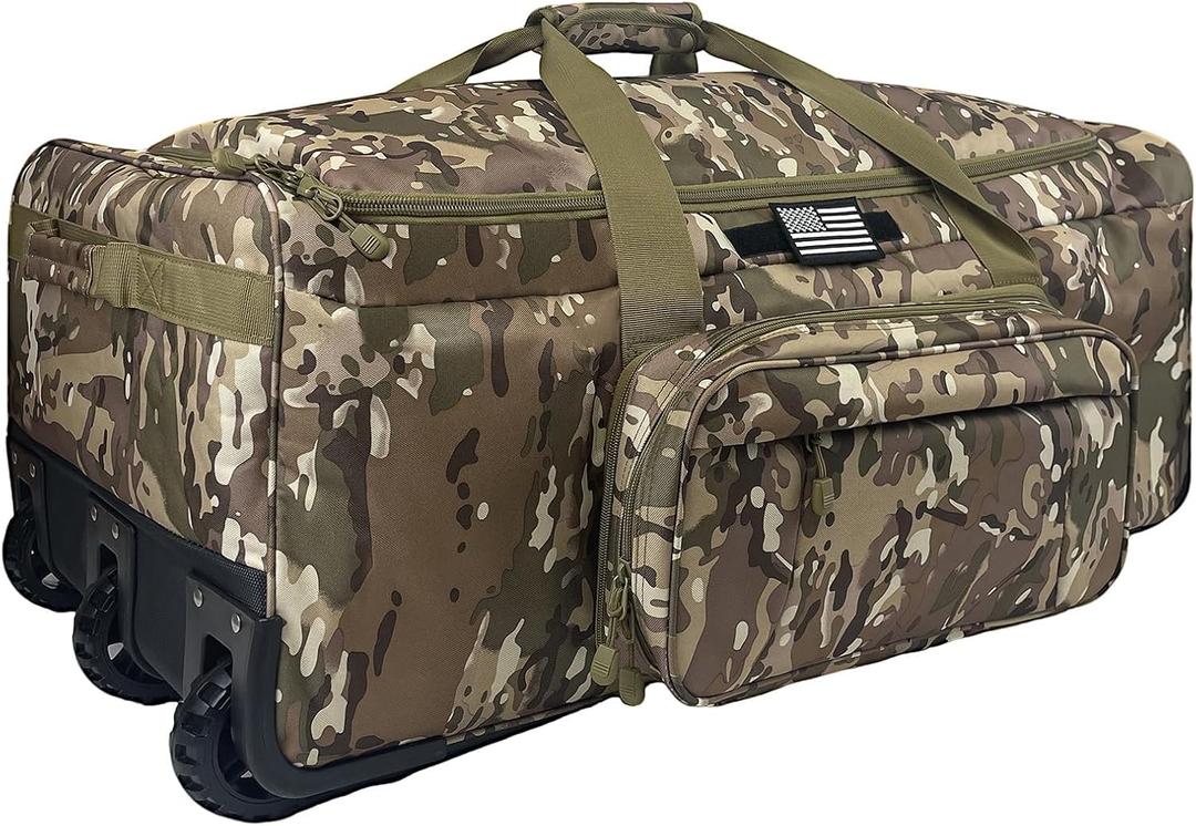 Wolt 120L Rolling Duffle Bag with Wheels, Military Deployment Bag, Large Size