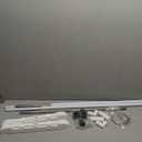 Adjustable Pocket Chart Stand Stainless Steel Expandable Chart Stand with Casters Rolling Anchor Holder with 5 Rings for Classroom Home Educational Tools, Adjustable to 63 Inch(White)