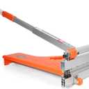 CUTTEREX 13" Pro. Vinyl Floor Cutter-No Dust,No Noise,No Electricity. Multi-Angle Cuts for Laminate,Vinyl & More, Pro. ALU Long Leverage Handle, Orange & Wheeled