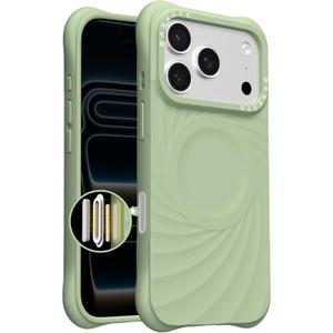 ORNARTO Vortuxe for iPhone 17 Pro Max Case 6.9" | 2X MIL-STD Protection | Camera Button Control | Compatible with MagSafe | Sleek Aesthetic Liquid Silicone Phone Cover | Matcha