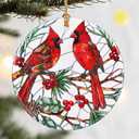 Christmas Ornaments, Dodosky 2.8in Ceramic Cardinal Ornament, Xmas Decor, Christmas Tree Ornaments, Xmas Decorations for Tree, Holiday Ornament, Gift Ideas, Cardinal Gifts, Gifts for Bird Lovers Pack Of 3