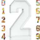 HILAVO Cardboard Number for Charcuterie, 13.7" Fillable Number Boxes for Cupcake Sweet Candy 2nd Birthday Anniversary Party Decorations