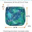 NettyPro Outdoor Cushion Cover Waterproof Patio Chair Seat Cushion Slip Cover 2 Pack, 24 x 22 x 4 Inch