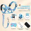 No-Pull Dog Head Collar, Print Head Halter Collar for Dogs, Gentle Lead to Stop Heavy Pulling, Anti-Pull Training Muzzle Leash for Easy Control on Walks (Blue, Small)