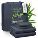 Cariloha Aloha Soft 100% Organic Bamboo Viscose Sheets – 4-Piece Queen Sheet Set – 16 in Deep Pockets – Buttery Soft, Hypoallergenic, Cooling Sheets – Oeko-TEX Standard 100 – Cape Blue