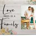 Love Picture Frame, Wedding Picture Frame, Wedding Gifts, Engagement Gifts for Couples Newly Engaged, Gifts for Newly Engaged Couple, Love Makes Us a Family Wood Photo Frame for 4x6 Photos