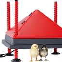 RentACoop 12x12 Adjustable Heating Plate with Bonus Foldable Anti-Roost Cone for up to 20 Chicks | Chick Brooder Heat Plate Energy-Efficient 22-Watt Chick Heater - Safer Than Heat Lamps
