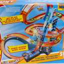 Hot Wheels Sky Crash Tower Track Set, 2.5+ ft / 83 cm High with Motorized Booster, Orange Track & 1 Hot Wheels Vehicle, Race Multiple Cars, Gift for Kids 5 to 10 Years Old & Up