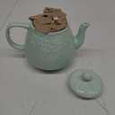 Toptier Leaf Teapot, Porcelain Tea Pot with Infuser and Lid, Blooming & Loose Leaf Ceramic Teapot, 37 Ounce, Light Green (37 oz / 1100 ml)