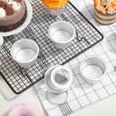 4 Pack Mini Round Cake Pans with Removable Bottom 2.51 X 1.96 X 1.57 in Small Cake Tins for Baking Cheesecake Chiffon Daily Baking Family Dinners Friends Gatherings Festival