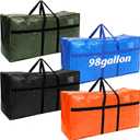 Windyun 4 Pack 98 Gallon Extra Large Moving Bags XXL Heavy Duty Storage Bag with Strong Zipper Handle Jumbo Big Tote Box Foldable for College Dorm Travel Clothes Duffle Blanket Pillow(Mixed Color)