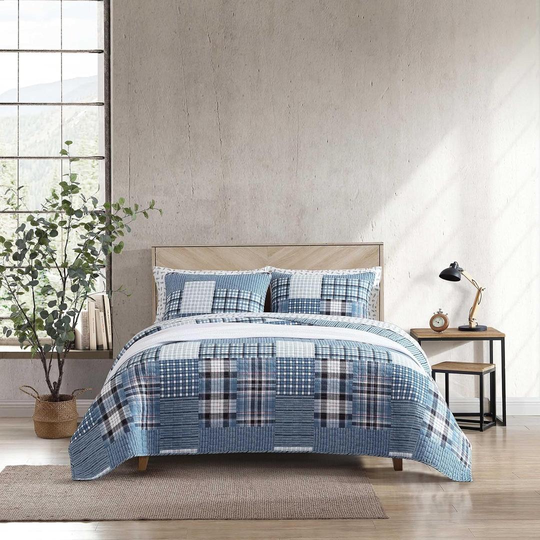 Eddie Bauer - Queen Quilt Set with Shams, Cotton, Reversible