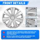 WOLFSTORM 4-Pack 15 Inches Wheel Cover Hubcaps Replacement, Silver