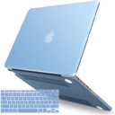 IBENZER Compatible with Macbook Pro 13 Inch Case 2015 2014 2013 end 2012 A1502 A1425, Hard Shell Case with Keyboard Cover for Old Version Apple Mac Pro Retina 13, Airy Blue, R13ARBL+1A