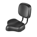 Extra Wide Bike Seat with Backrest and Comfortable Ergonomic Design for Men and Women - Adjustable Height Leather Saddle Pad for eBike, Tricycle, and Big Bikes