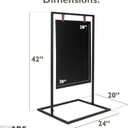 Ilyapa Metal Double Sided Swinging Chalkboard Sign - 24x42 in, Magnetic Sidewalk Sign - A Frame Chalkboard Alternative Menu Board for Restaurant