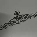 Zhengmy 15.7 x 5.5 Inch Rustic Metal Scroll Wall Art Decor Black Wrought Iron Wall Decor for Home Living Room Bedroom Doorway Over Bed/TV Long Narrow Hanging Ornaments