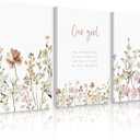 Lhoiplme Wildflower Nursery Wall Art Decor Baby Girl Room Canvas Pictures Boho Floral Nursery Wall Decor Botanical Print Pink Flower Painting for Bedroom 12x16x3 Inch Wrapped Canvas