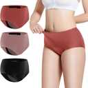 Carer Leak Proof Underwear for Women Washable Incontinence Underwear for Women 150ml Super Absorbent Bladder Leak Panties for Incontinence Postpartum Bladder Leakage Protective Panties 3 PCS, Small (Black/Dusty Rose/Orange)