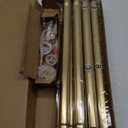 SOMINS 1 Inch Curtain Rods for Windows 72 to 144, Outdoor Heavy Duty Adjustable Curtain Rod, Indoor Modern Drapery Pole, Brushed Gold, 72-144"