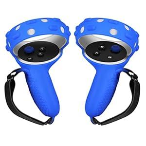 TNP Controller Grips for Oculus Quest 2 / Meta Quest 2 Knuckle Strap Black VR Touch Controller Hand Grip Cover Protector Sleeve with Anti-Throw Adjustable Straps