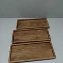 NIRMAN Acacia Wood Rectangular Wooden Platters for Home Decor, Food, Vegetables, Fruit, Charcuterie, Appetizer Serving Tray (13" x 5.5" x 0.75") (Set of 3)