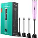 ISTOYO Premium Resin Mixer Handheld Battery Epoxy Mixer Saving Your Wrist Epoxy Resin Mixer Resin Stirrer Resin Resin Molds Silicone Molds DIY Crafts (Pink Included 4 pcs Paddles) IS-JB-JBPK-PRO