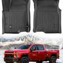 Floor Mats for Chevy Silverado Sierra: 2019-2026 1500 2500HD 3500HD Truck Front Liners,All Weather Car Accessories Double & Crew Cab Only Carpet for Chevrolet Silverado for GMC Sierra 2026 2025-2019