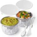 Useful Co. Dip Chiller Bowl with Lid, 20oz 2-Pack, Chilled Serving Bowls for Parties, Salsa Bowls, Cold Serving Dish for Hummus, Guacamole, Sauces, Pasta