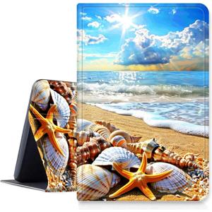 DIGTIALLL Case for Amazon Kindle Fire HD 8 Tablet (8th / 7th / 6th Generation - 2018, 2017 and 2016 Release) PU Leather Smart Protective Cover with Auto Sleep/Wake,Sunny Golden Beach