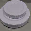 FLOWERCAT 60PCS White Plastic Plates - Heavy Duty White Disposable Plates for Christmas/New Year Party/Wedding -serve for 30 guests Include 30PCS 10.25" & 30PCS 7.5" Plates for Party