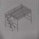 Full Size Bed Frame with Desk,Solid Wood Loft Bed Frame Storage Shelves and Staircase,Easy Assembly for Bedroom,White